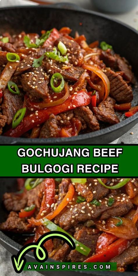 Gochujang Beef Bulgogi Healthy Korean Beef, Bulgogi Kimbap, Gochujang Beef, Beef Bulgogi Recipe, Bulgogi Marinade, Steak Rice, Gochujang Recipe, Korean Bulgogi, Korean Beef Bowl