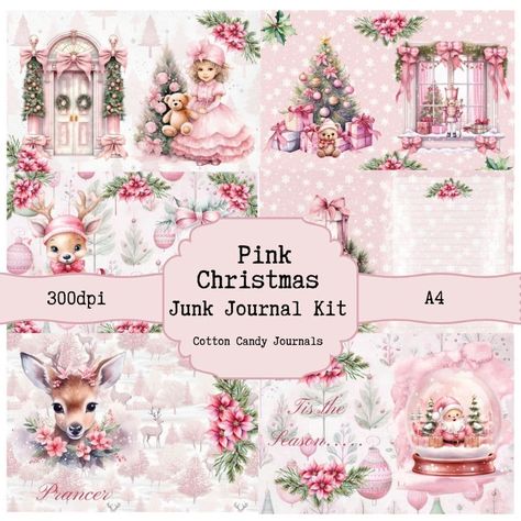 Pink Christmas Digital Junk Journal kit available in my Etsy store now. https://www.etsy.com/au/listing/1766402968/pink-christmas-junk-journal-kit #shabbychicjunkjournal #shabbychicjournal #shabbychic #junkjournalprintables #junkjournal ##digitalart #digitaldownload #downloadyouprint #buynow #Pink #cute #Christmas #giftideas #scrapbooking #papercrafts #cards ##download #ephemera #christmasstory #pinkchristmas #shabbychicchristmas #romantic #sweet #floral #Etsy #etsyshopowner #etysseller #co... Shabby Chic Junk Journal, Shabby Chic Scrapbooking, Shabby Chic Tags, Shabby Chic Journal, Christmas Junk Journal, Shabby Chic Cards, Scrapbooking Kit, Christmas Journal, Pink Holiday