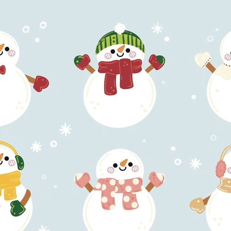 cicely ✿ illustrator on Instagram: "It's a snow party ☃️✨️ I loved doodling different snowmen in their outfits for this one! It is so much fun to warm up and experiment with. I can not wait to doodle more festive art this month 🧡 Which snowman is your favorite? ☃️ Thank you for being here, enjoying my art. If you like my art, interacting with my posts helps me out a lot! This can be through liking, commenting, saving or sharing the post. Any interaction is very appreciated! 🥰 this drawing fits the prompts for #wintertimewonders23 , #holidraw23 #festivemas23 & #cozychristmaschallenge23 . Please check out these prompt lists, they are amazing and festive! 🎄 . . . #holidayseason #snowmen #snowman #cuteart #siseliestudio #drawcember" Christmas Snowman Drawing, Snow Man Art, Cute Snowman Drawing, Cute Snowmen Drawings, Kawaii Snowman, Snowman Drawing, Snow Party, Christmas Illustrations, Love Doodles