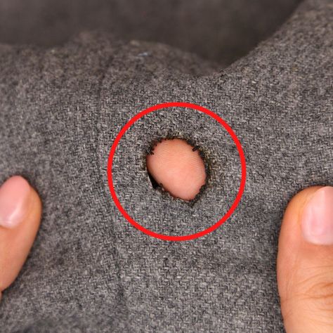 Sewing A Hole In A Shirt, How To Sew A Hole, Sewing Hacks For Holes, Sewing A Hole, Sewing Holes In Clothes, Shirts With Holes, Ideas For Short Nails, Invisible Stitch, Spandex Pants