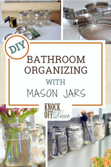 DIY organization ideas for the home are always best when they enhance your decor too! These mason jar bathroom organizers do just that. And with their easy DIY approach, all you need are a few simple supplies and basic tools to make your own. Improve your bathroom organization with a solution that looks great too! #diybathroomstorage #diyhomedecor #masonjars #diyorganization Mason Jar Bathroom Organizer, Diy Organization Ideas, Organization Ideas For The Home, Mason Jar Organization, Bathroom Organizers, Outdoor Lighting Design, Mason Jar Bathroom, Diy Bathroom Storage, Bathroom Organization Diy