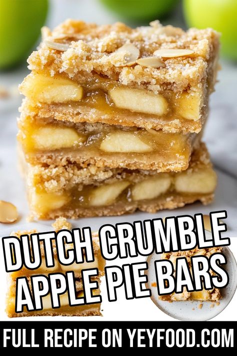 Dutch Crumble Apple Pie Bars - Yeyfood.com: Recipes, cooking tips, and kitchen hacks for home cooks of all levels Dutch Apple Pie Bars Recipe, Apple Pie Crumble Bars, Dutch Apple Pie Bars, Apple Bars Recipes Easy, Apple Pie Bars Easy, Crumble Apple Pie, Apple Bar Recipes, Apple Crumble Bars, Apple Bar