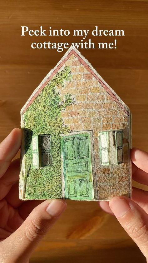 Rachel Kim | Artist and Illustrator | Oh to be a tiny person and live in this cottage! If you’re interested in making this paper dollhouse with me, the full tutorial is… | Instagram Paper Dollhouse, Tiny Person, Storybook Art, Paper House, Pop Up Book, Easy Diy Art, Humble Abode, Easy Paper Crafts, Snail Mail