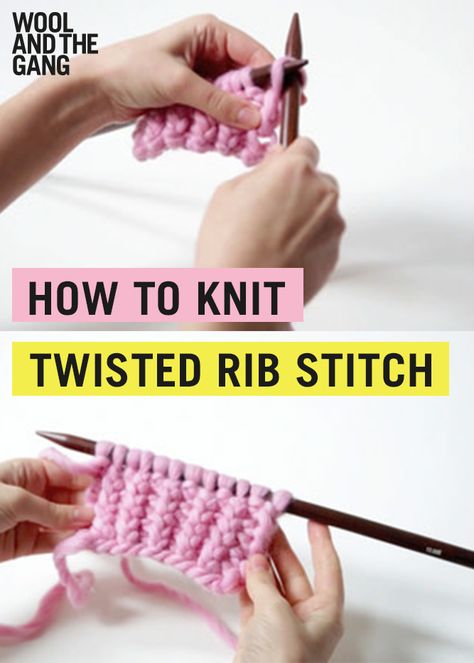 Like rib, only twisted. In this easy-to-follow tutorial, you’ll get to grips with twisted knit and twisted purl stitches to make twisted rib stitch. Knit Twisted Rib, Twisted Ribbing Knitting, Twisted Rib Knit Stitch, Twisted Rib Stitch Knitting, Twisted Knit Stitch, Knit Squares, Twisted Rib Stitch, Rib Stitch Knitting, Crochet Kits