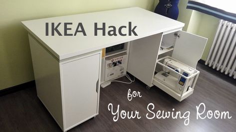 Sew Much Easier - Sewing Room Furniture - IKEA Hack Ikea Sewing Rooms, Sewing Closet, Small Sewing Rooms, Diy Sewing Table, Sewing Desk, Sewing Room Furniture, Ideas Habitaciones, Sewing Room Inspiration, Colorful Hairstyles