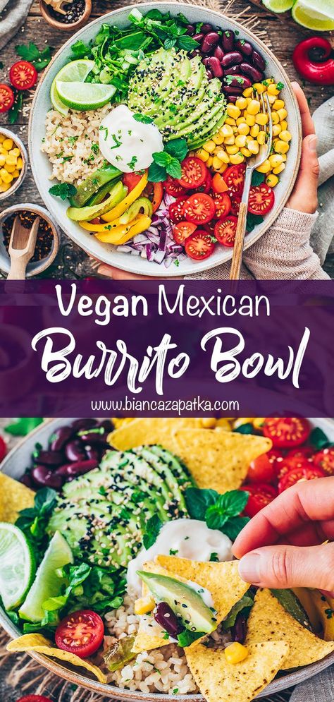 Mexican Buddha Bowl This Mexican Buddha Bowl recipe combines all the flavors of your favorite vegan burrito in just one quick and easy to make Tex-Mex veggie rice bowl. It’s healthy, protein-rich, super versatile and makes a great plant-based lunch or dinner meal that’s gluten-free, too! Budda Bowl Recipe, Mexican Buddha Bowl, Taco Rice Bowl, Mexican Bowl Recipe, Vegan Burrito Bowl, Buddha Bowl Recipe, Taco Rice, Burrito Bowls Recipe, Vegan Burrito