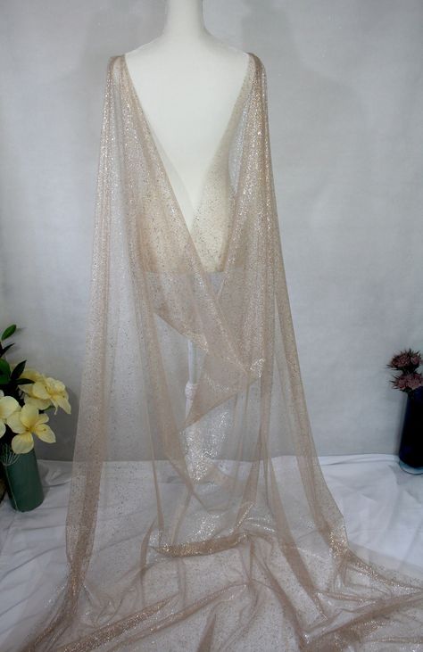 Bridal Gown With Cape, Gold Wedding Veil, Prom 2k23, Shoulder Veil, Thrifty Wedding, Boho Cape, Wedding Cape Veil, Goddess Wedding, Horse Halloween Costumes