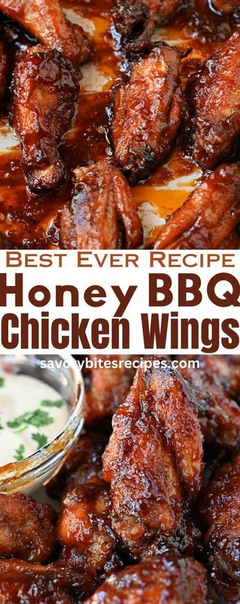 Honey BBQ wings recipe, copycat from your favourite restaurants. This is best honey bbq chicken wings you will try with some amazing sauce, made with simple ingredients and it’s baked. Honey BBQ wing sauce is the best! #savorybitesrecipes #honeybbqwings #honeybbqchickenwings Crispy Bbq Chicken Wings, Party Chicken Wings, Honey Barbecue Chicken Wings, Honey Bbq Wings Recipe, Honey Barbecue Chicken, Honey Bbq Chicken Wings, Honey Bbq Wings, Easy Chicken Wing Recipes, Slow Cooker Chicken Wings