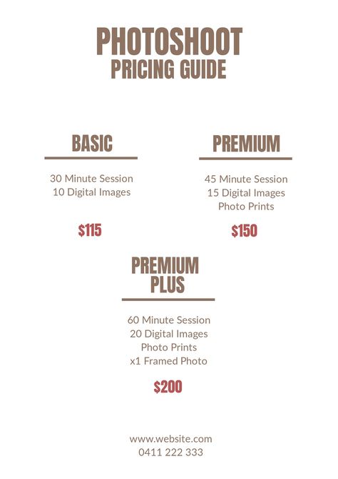 Starting Photography Business, Photography Business Pricing, Photographers Price List, Photography Price List Template, Photography Business Plan, Photography Price List, Photography List, Photography Business Marketing, Pricing Guide Photography