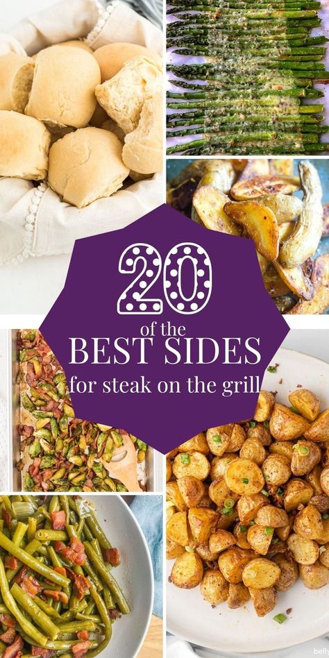 20 of the best sides for steak on the grill Best Sides For Steak, What To Serve With Steak, Dinner For 2 Recipes, Sides For Steak, Healthy Sides For Steak, Grilled Steak Dinner, Steak On The Grill, Steak Lunch, Steak Menu