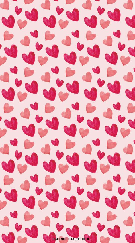 Watercolor Hearts Wallpaper, Heart Background Wallpapers, Valentines Phone Wallpaper, Heart Phone Wallpaper, Wallpaper Corazones, B&m Wallpaper, Valentines Day Wallpaper, February Wallpaper, Kawaii Valentine