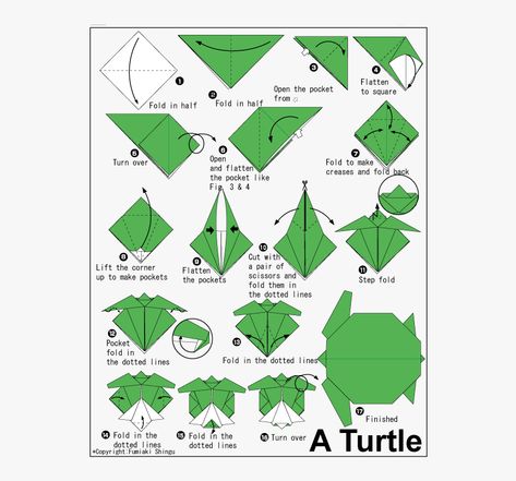 Turtle Origami, Origami Turtle, Easy Origami, Origami Instructions, Origami Easy, Origami Crafts, Png Download, Transparent Png, Easy Step