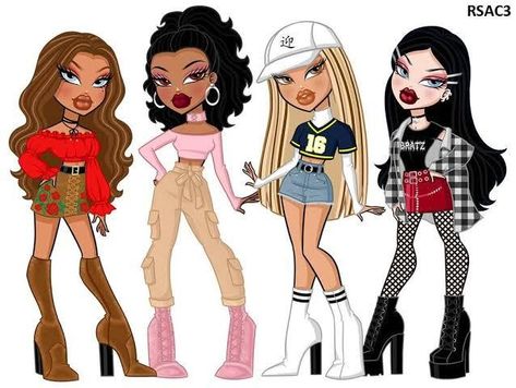 Cartoon Baddies, Bratz Doll Makeup, Bratz Aesthetic, Black Bratz Doll, Bratz Doll Outfits, Brat Doll, Doll Drawing, Bratz Girls, Bratz Inspired Outfits