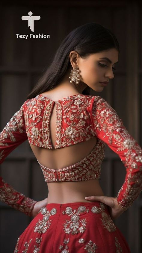 Bookmark These Simple Blouse Back Designs For An Intimate Wedding Look Blouses Designs Latest, Traditional Blouses, Blouse Back Designs, Fusion Fashion, Latest Blouse Designs, Saree Blouse Styles, Backless Blouse Designs, New Saree Blouse Designs, Traditional Blouse Designs