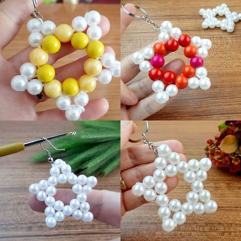 Star Pearl, Pearl Beads Pattern, Pearls Diy, Crochet Design, Earring Tutorial, Design Diy, The Model, Beading Patterns, Pearl Beads