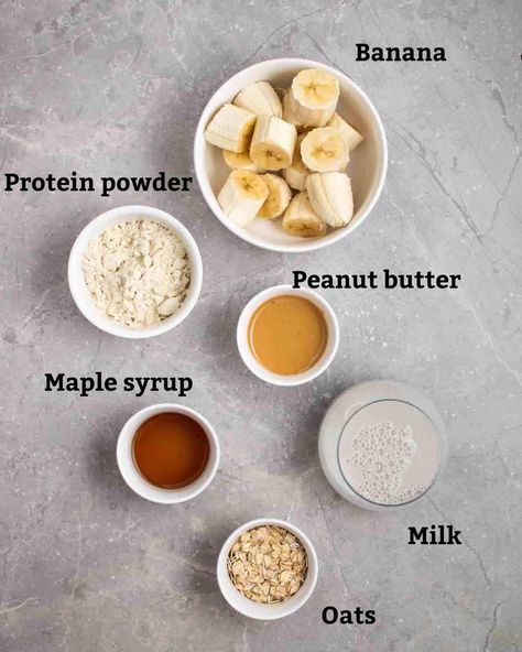 Banana Oatmeal Smoothie Recipe, Peanutbutter Smoothie Recipes, Peanut Butter Banana Oatmeal, Smoothie Without Banana, Banana Oatmeal Smoothie, Oatmeal Smoothie, Peanut Butter Banana Smoothie, Vanilla Smoothie, Oatmeal Smoothie Recipes