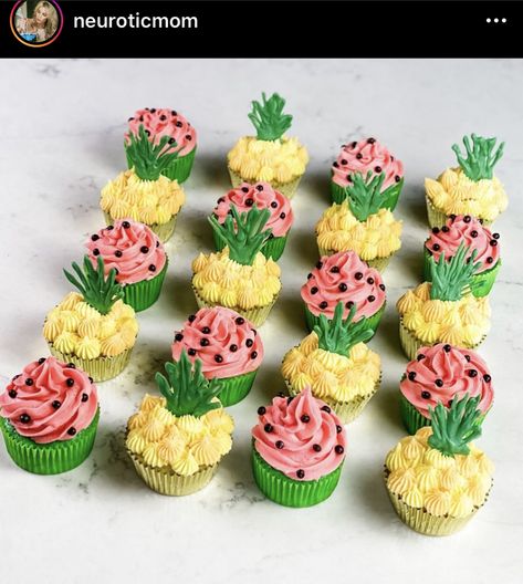 Theme Cupcakes, Decorated Cupcakes, Pineapple Parties, Summer Cakes, Themed Cupcakes, You Know It, Cupcakes Decoration, Mini Cupcakes, 1st Birthday Parties