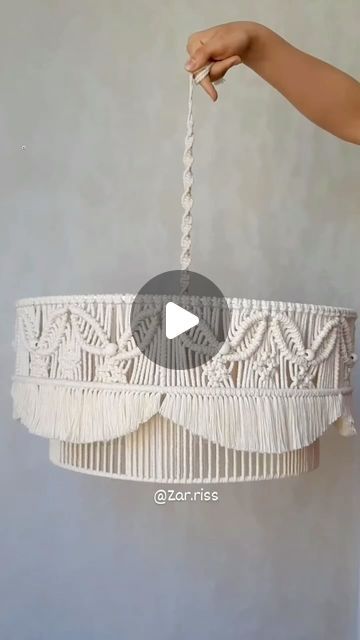 Macrame, weaving, crochet, fiberart supplies on Instagram: "Video van @zar.riss 
.
#fiberartcommunity #macrame #lampshade #lampshadedesign #macramelamp #chandelier #macrameboheme #interiorstyling #stylingaccesories #stylinginspiration #macrameinterior #creativehappylife #macramedesign #shinealight #lamparas #macramelover #macrameinspiratie #macrameinspiration #lampung #lamps #macrameknots #lampe #lantern #macramelantern #bohointeriors #bohostyle #lumiere #luminaires #shinealight #lightdecor" Macrame Knots Diy, Macrame Interior, Macrame Lampshade, Weaving Crochet, Macrame Lamp, Macrame Weaving, Knots Diy, Lampshade Designs, Boho Interiors