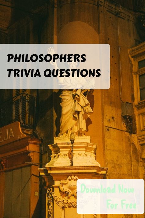 Expand your knowledge and challenge yourself with thought-provoking Philosophers Trivia Questions. Delve into the world of philosophy as you test your intellect and discover fascinating insights about renowned philosophers. Engage in a stimulating mental exercise that will intrigue both novices and enthusiasts of philosophical thinking alike. Strengthen your understanding of the great thinkers and their profound ideas through these captivating trivia questions. Experience the thrill of unravelin Movie Trivia Quiz, Science Trivia, Word Skills, Mental Exercises, Study Break, Great Thinkers, Us Travel Destinations, Trivia Game, Movie Facts