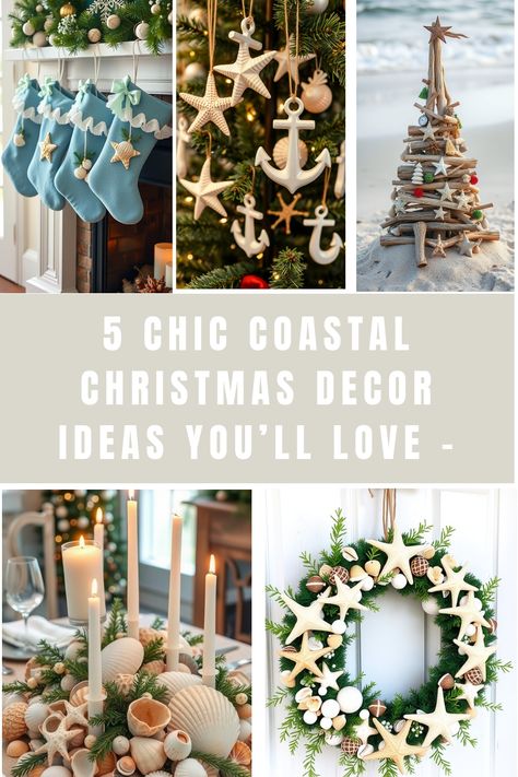 Ready to refresh your holiday style? These 25 chic coastal Christmas decor ideas bring a breezy touch to traditional festivities. From ocean-inspired ornaments to beachy centerpieces, you’ll find plenty of inspiration to create a unique and inviting atmosphere for your celebrations. Ocean Blue Stockings The image showcases a charming display of ocean blue stockings hanging […] Ocean Christmas Decor, Coastal Christmas Decor Ideas, Beachy Centerpieces, Seashell Centerpieces, Driftwood Christmas Tree, Catholic Christmas, Pastel Bows, Blue Stockings, Coastal Christmas Decor