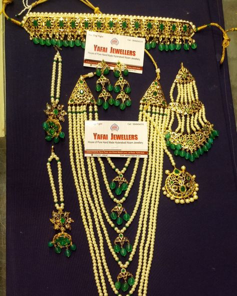 HYDERABADI BRIDEL SET  SATLADA JADAVI JHUMER TEKA SET Hyderabadi Jadavi Set, Arrow Necklace, Quick Saves