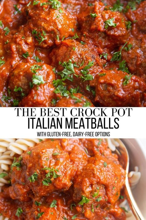 Crockpot Meatballs And Sauce Italian, Crockpot Meatballs Over Rice, Crockpot Spaghetti With Frozen Meatballs, Healthy Slow Cooker Meatballs, Best Slow Cooker Meatballs, Meatballs Marinara Crockpot, Crockpot Pasta Meatballs, Crockpot Meatballs And Sauce, Home Made Meatballs Crockpot