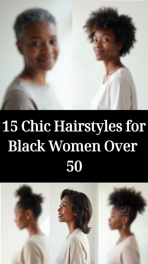 15 Chic Hairstyles for Black Women Over 50 Hairstyles For Black Women Over 50, Short Hairstyles For Black Women Over 50, Older Black Women Hairstyles, Braids For Older Black Women Over 50, 15 Hairstyles, Ugly Hair, Grey Bob Hairstyles, 90’s Hairstyles, Medium Length Bobs