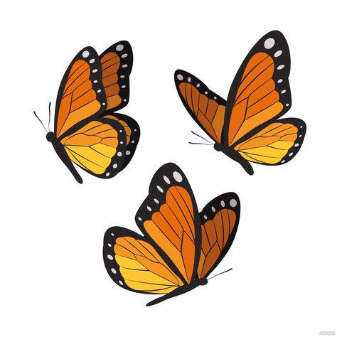 Butterfly From Side Drawing, One Sided Butterfly Drawing, Butterfly Sketch Side View, Side Profile Butterfly Drawing, Monarch Butterfly Drawing Outline, Butterfly Side Profile Drawing, Monarch Butterfly Drawing Easy, Butterfly Vector Art, Butterfly Drawing Side View