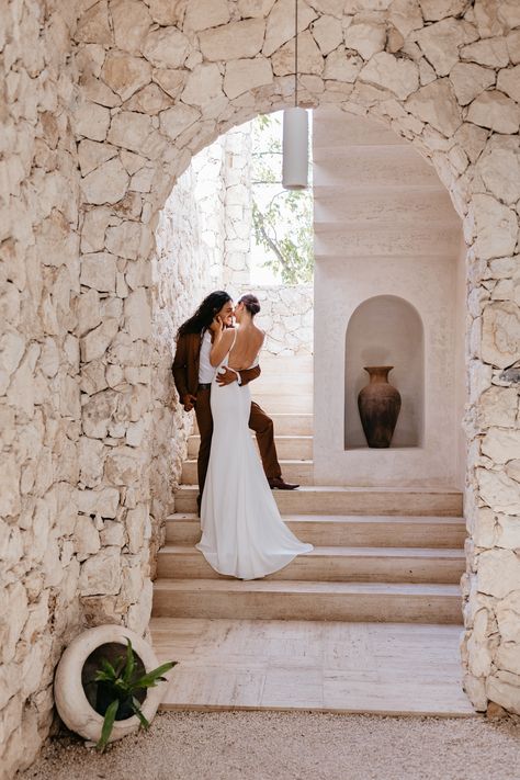 Stunning Tulum Wedding Elopement, Mexico Wedding Elopment Photographer, Bride in stone archway in Tulum Engagement Photos In Mexico, Destination Wedding Photoshoot, Elope In Mexico, Spain Elopement Photography, Resort Wedding Photography, Mexico Wedding Photography, Mexico Engagement Photos, Mexico Wedding Photos, Tropical Wedding Photos