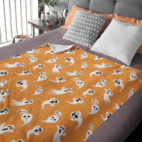 Cute little Ghosts Scary Fun Halloween  Fleece Blanket Ghosts Scary, Blanket Ghost, Ghost Blanket, Secret Santa Ideas, Blanket Halloween, Ghost Pattern, Santa Ideas, Best Friend Gift Ideas, Travel Gift Ideas