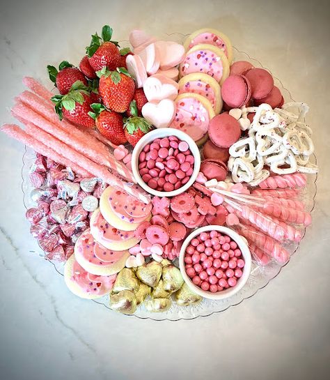 Pink Party Foods, Valentines Party Food, Galentines Day Ideas, Galentines Party, Charcuterie Inspiration, Valentine Desserts, Sleepover Food, Party Food Platters, On Cloud Nine