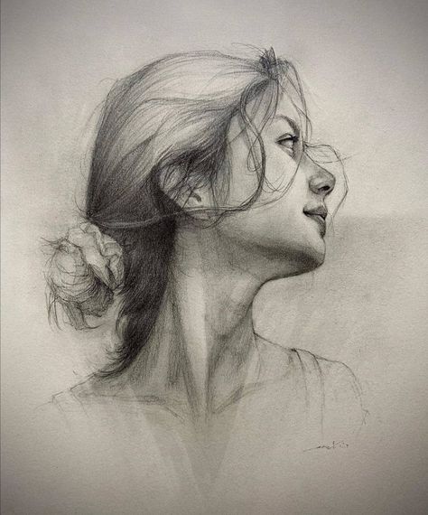 Pencil Portrait Drawing, Drawing Hands, Drawing Hair, Human Figure Drawing, Reference Drawing, Drawing Faces, Face Sketch, Figure Sketching, Portrait Sketches