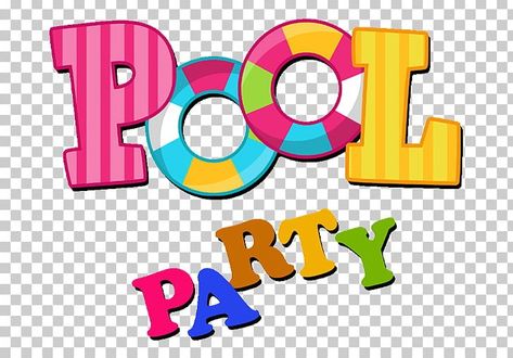 Pool Party Images, Pool Party Diy, Barbie Pool Party, Pool Parties Flyer, Mickey Mouse Stickers, Alphabet Birthday, Party Font, Pool Party Themes, Party Swimming Pool