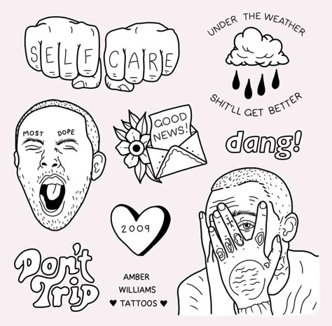 Mac Miller Tattoos, Sticker Sketch, Grunge Tattoo, Sharpie Tattoos, Flash Tattoo Designs, Doodle Tattoo, Tattoos Geometric, Spooky Tattoos, Sketch Tattoo Design