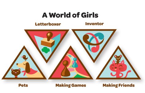 The goal of the "A World of Girls" Journey is to have fun exploring how stories and games can link them to the wide world of girls – and how they belong to this wide world of girls, too! In this journey, Brownies have fun learning that stories contain clues that can be used to make the world a better place. In fun, flip-book format, one side is devoted to fictional stories that take Brownie girl characters to diverse places in the world. The other side has stories of real-life Brownies... World Of Girls Brownie Journey, Brownie Sash, Brownie Quest Journey, Brownie Journey, Brownie Quest, Girl Scout Brownie Badges, Girl Scout Daisy Activities, Brownie Badges, Girl Scouts Brownies