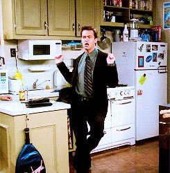 Chandler Friends, Andrew Ridgeley, Wolf Book, Happy Gif, Friends Moments, Dancing Gif, Friends Gif, Chandler Bing, Matthew Perry