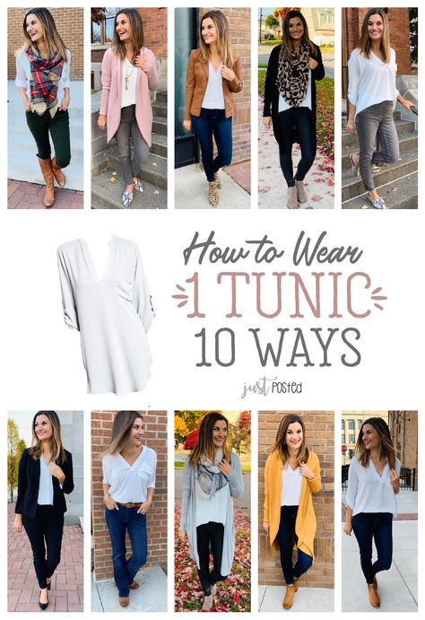 This tunic is the perfect top to wear SO many ways! It comes in a lot of colors and is perfect to dress or down. It would be a great piece for any capsule wardrobe! (I own it in 5 colors!) It can easily go from a day at work, to a casual weekend, to a night out! And it is a great top to wear with leggings! Here is an entire post on how to wear it 10 different ways! How To Wear Leggings, Teaching Outfits, Look Plus Size, Fashion Capsule, Mode Inspiration, Work Fashion, Latest Fashion For Women, Look Fashion, Capsule Wardrobe