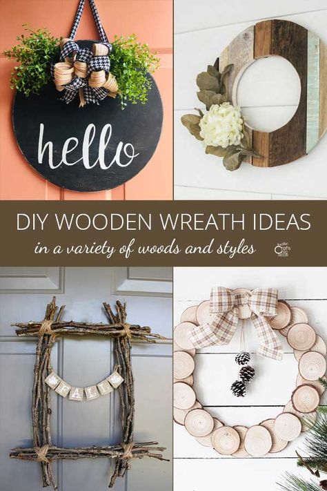 Wooden Wreath Ideas For The Front Door – Rustic Crafts & Chic Decor Wood Crafts Wreaths & Garlands, Thick Wood Wreath, Wooden Wreath Ideas Christmas, Welcome Wreaths For Front Door Diy, Wooden Wreaths For Front Door, Dollar Tree Wood Bead Wreath Ideas, Rustic Wreath Ideas, Wooden Wreath Ideas, Diy Door Decorations