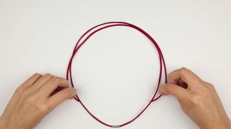 How to Tie Necklace Slipknots: 13 Steps (with Pictures) - wikiHow Slip Knot Necklace Diy, Diy Necklace Knots Ties, Sliding Knot Necklace Tutorials, How To Tie A Leather Necklace, How To Tie A Slip Knot Necklace, Tying Necklace Knots, Tie Necklace Diy, How To Tie Necklace, How To Tie A Necklace Knot