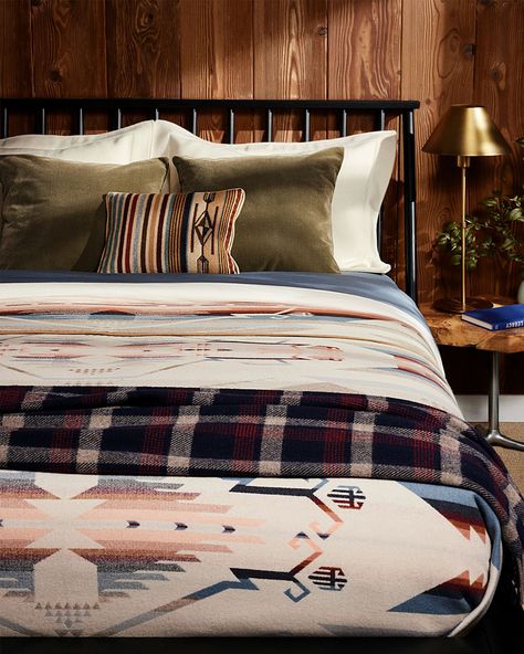 | Pendleton Woolen Mills Pendleton Bedroom, Southwest Bedroom, Shop With Living Quarters, Mountain Bedroom, Park Blanket, White Sands National Monument, Holly House, The Blue Sky, Southwestern Decorating