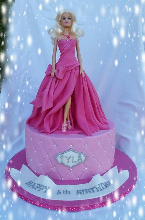 Princess Barbie Cake, Barbie Doll Birthday Cake, Barbie Doll Cake, Doll Birthday Cake, Barbie Birthday Cake, Barbie Theme Party, Barbie Doll Cakes, Princess Birthday Cake, Pink Birthday Cakes