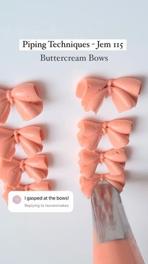 32K views · 2.8K reactions | Buttercream bows 🎀😍 all you need is the piping tip “Jem 115” 👏
🎥 baker credit: @lily_vanilli_cake 
.
.
.
.
.
.
.
.
.
.
.
.
#pipingskills #pipingtips #buttercream #buttercreampiping #bows #coquette #howto #cakeinspo |  | Cleo Sol · Life Will Be Piping Tips, Piping, All You Need Is, Butter Cream, Cake Decorating, Lily, Cake