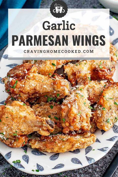 Get ready for game day or your next dinner party with these irresistible Garlic Parmesan Wings! Air-fried to crispy perfection and tossed in a rich, cheesy garlic sauce, they're a snack that's sure to win over any crowd. #GarlicParmesanWings #AirFryerRecipes #GameDaySnacks #ChickenWingRecipes Air Fryer Garlic Parmesan Wings, Garlic Parm Chicken Wings, Garlic Parm Wings, Chicken Wing Sauce Recipes, Creamy Garlic Parmesan Sauce, Garlic Wings, Parmesan Wings, Crispy Baked Chicken Wings, Garlic Parmesan Wings