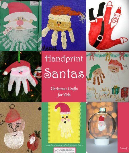 Handprint Nativity, Santa Crafts For Kids To Make, Santa Crafts For Kids, Handprint Santa, Santa Handprint, Footprint Crafts, Santa Crafts, Nativity Scenes, Handprint Crafts