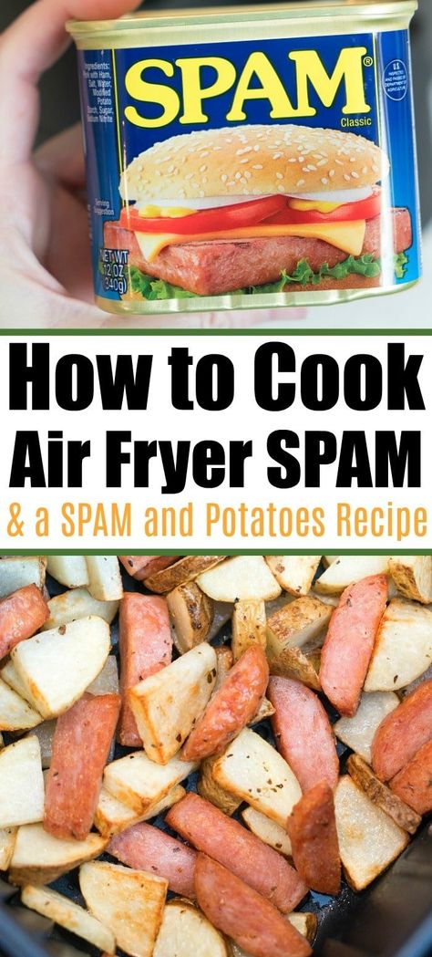 Spam Airfryer, Spam And Potatoes, Air Fryer Spam, Spam Recipes, Recipes Using Ground Beef, Completely Delicious, Cut Recipe, Healty Dinner, Diced Potatoes