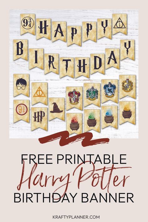 As promised, this week is all about Harry Potter’s Birthday and I’m kicking things off with this fun birthday banner!   

#Printable #freeprintable #harrypotter #harrypotterbirthday #partyprintables #brithdaypartyprintables #potterfans Hogwarts Houses Banners Printable, Free Printable Harry Potter Banner, Harry Potter Birthday Banner Printable, Hogwarts Banner Printable, Harry Potter House Banner Printable, Harry Potter Happy Birthday Banner, Harry Potter Birthday Sign, Harry Potter Birthday Cards Printable, Harry Potter Birthday Decorations Free Printables