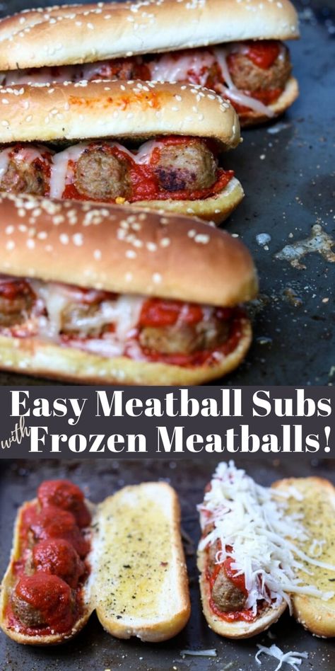 Easy Meatball Subs, Easy Meatball, Fast Easy Dinner, Vegan Enchiladas, Meatball Sub, Fast Dinner Recipes, Dinner Sandwiches, Meatball Subs, Meatballs Easy