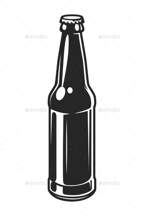 Vintage Glass Beer Bottle Template #Glass, #Vintage, #Beer, #Template Beer Bottle Template, Rose Outline Drawing, Bottle Template, Bottle Vector, Rose Outline, Monochrome Style, Outline Drawing, Retro Sign, Glass Beer