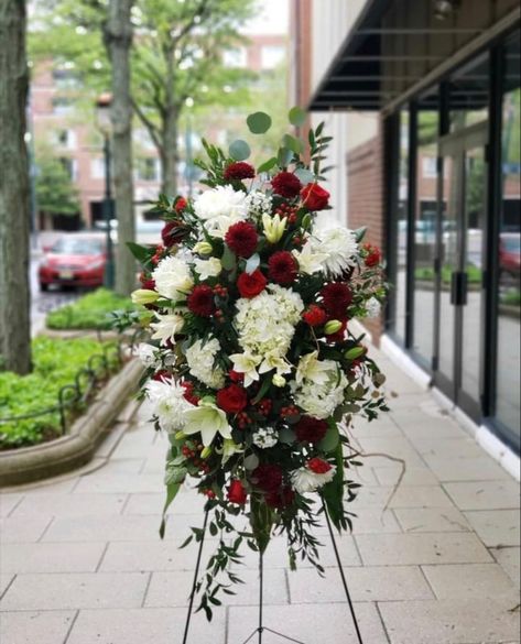 Casket Floral Arrangements For Men, Artificial Flower Arrangements For Grave, Floral Arrangements For Grave Vase, Easel Spray Sympathy Flowers, Men’s Casket Spray, Grave Stone, Memorial Flowers, Flowers Arrangements, Fresh Flowers Arrangements