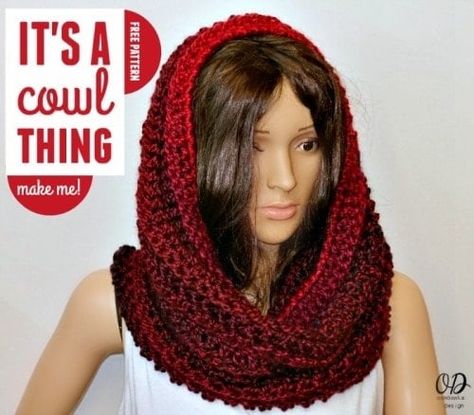 It's A Cowl Thing Free Pattern • Oombawka Design Crochet Hooded Cowl Crochet Pattern, Hooded Cowl Pattern, Crochet Hooded Cowl, Hooded Scarf Pattern, Col Crochet, Crochet Snood, Cowl Poncho, Crochet Cowl Free Pattern, Crochet Hooded Scarf